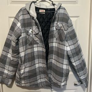 Men’s Wrangler Flannel Jacket, Never Worn, Grey/Blue, Size: L